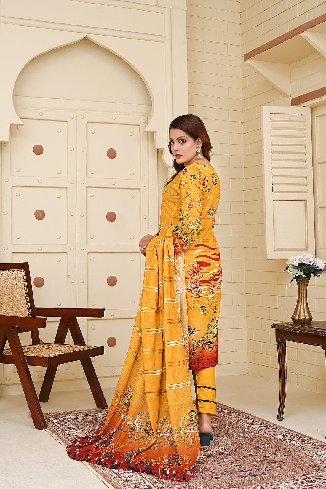 Unstitched 3 Piece - Printed Lawn Suit