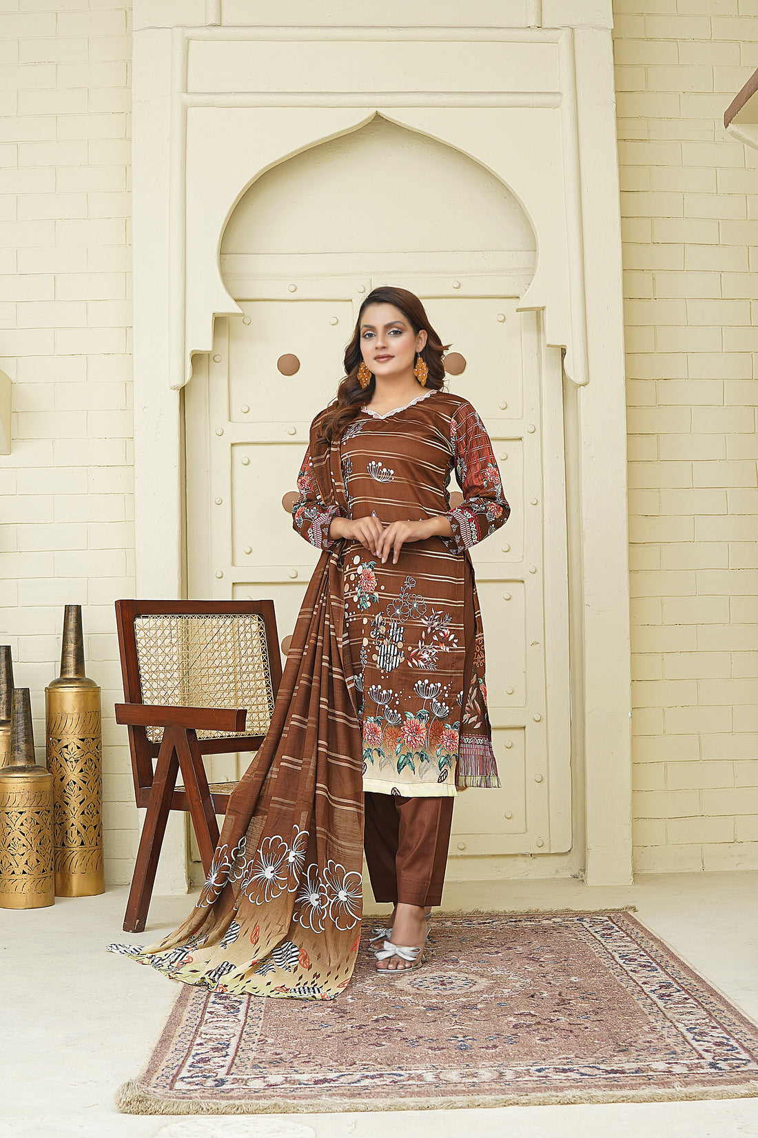 Unstitched 3 Piece - Printed Lawn Suit