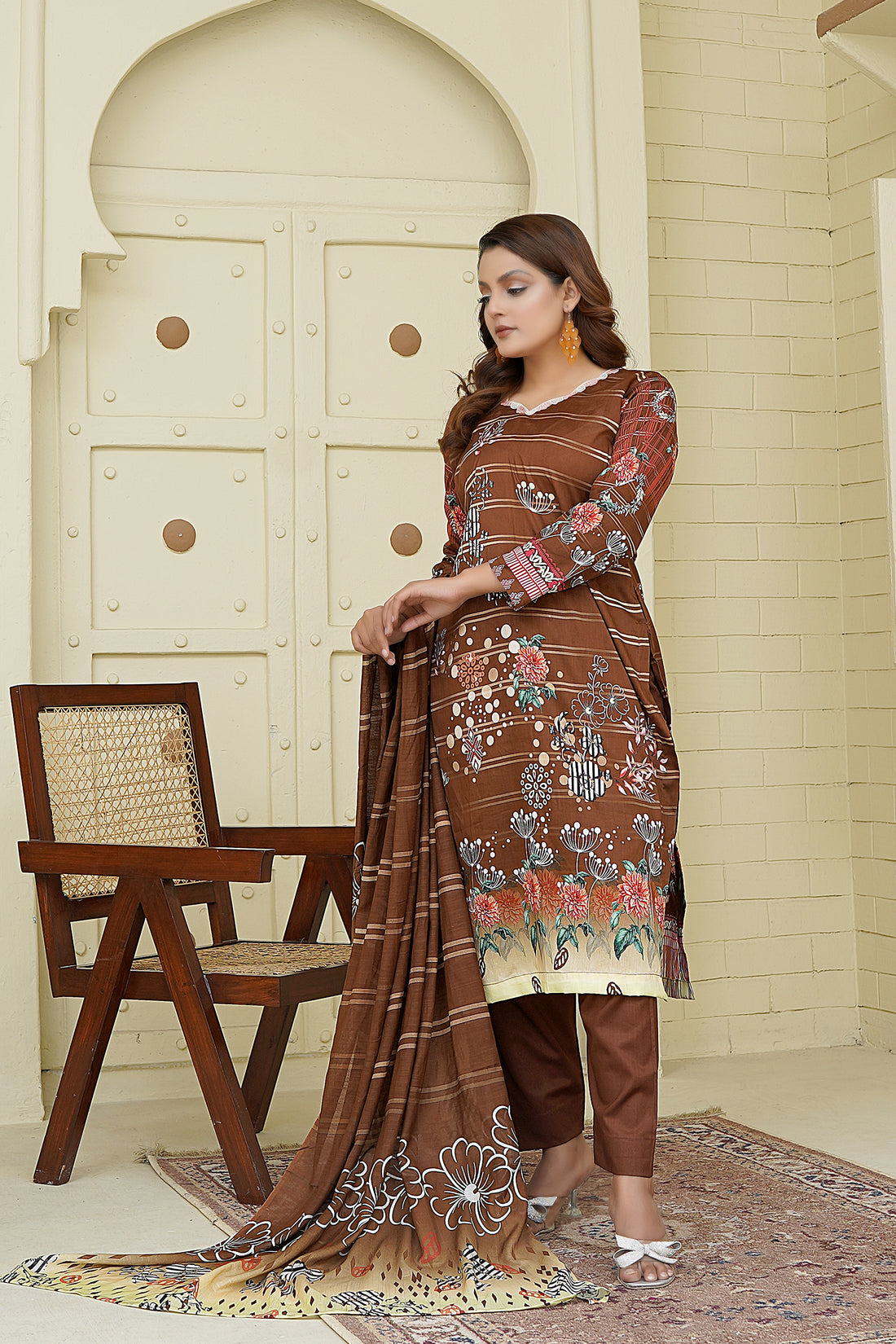 Unstitched 3 Piece - Printed Lawn Suit