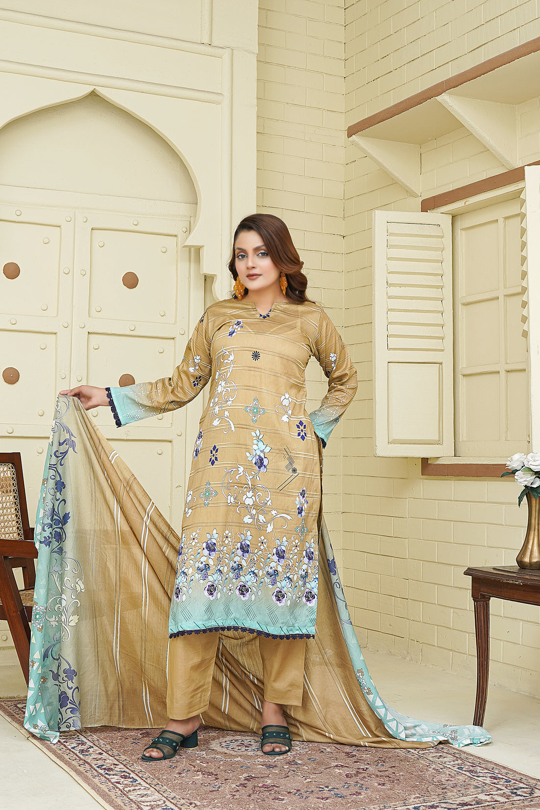 Unstitched 3 Piece - Printed Lawn Suit