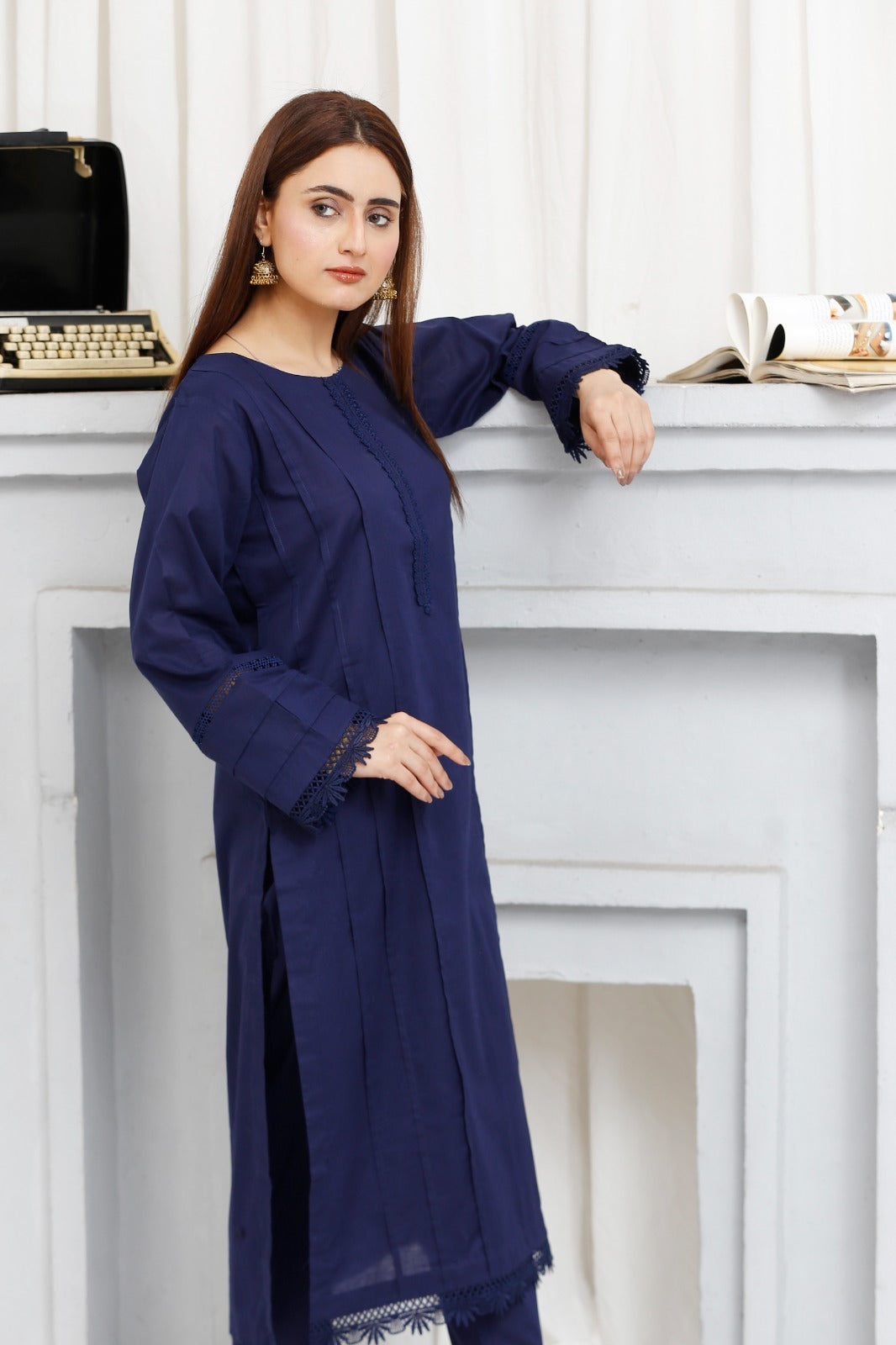 2 piece lawn shirt and shalwar ready to wear - Blue