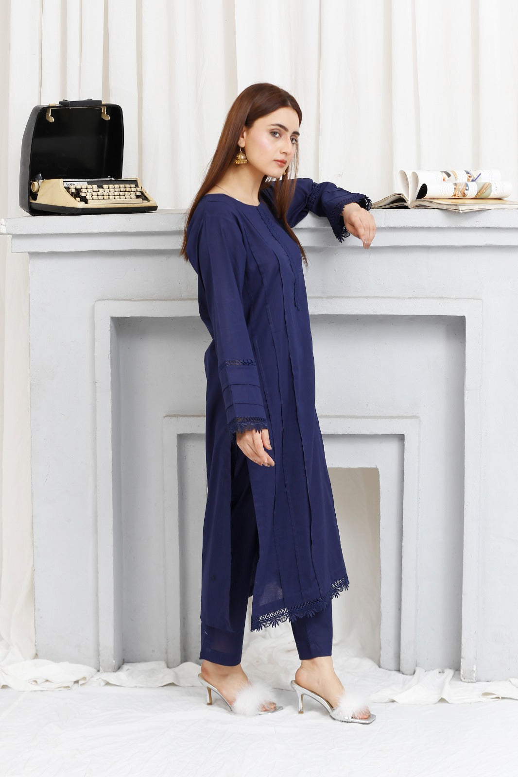 2 piece lawn shirt and shalwar ready to wear - Blue